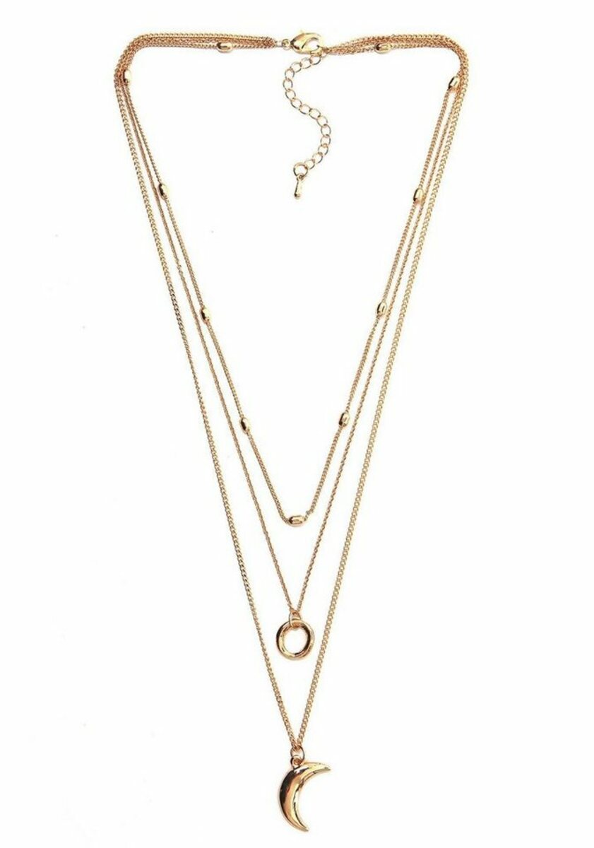 Bild 1 von J.Jayz Collier Layering Kette mit Mond als Anhänger