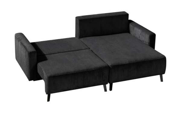 Bild 3 von Restyl - Querschläfer Hagen mit Ottomane, Cord in anthrazit, Liegefläche ca. 140 x 200 cm