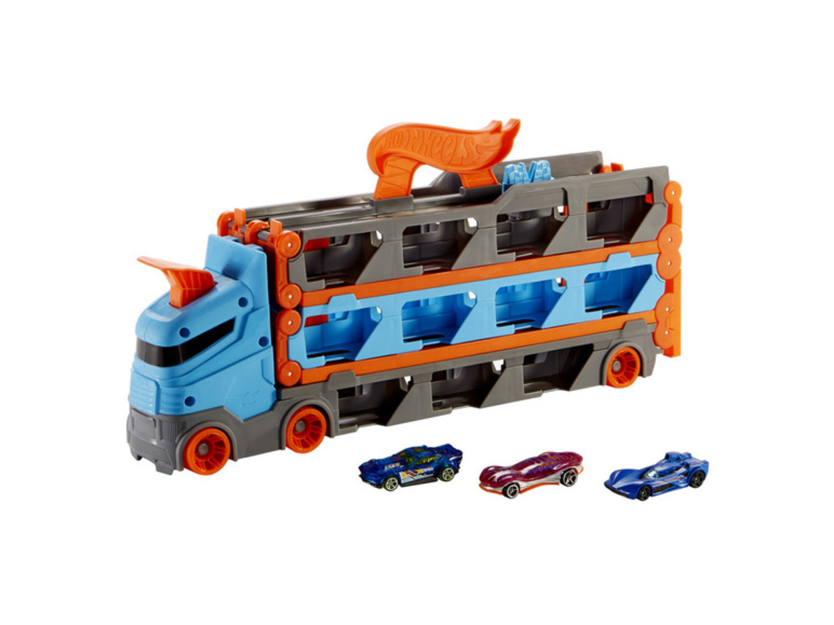 Bild 1 von Hot Wheels »2-in-1 Rennbahn-Transporter«, inkl. 3 Fahrzeuge