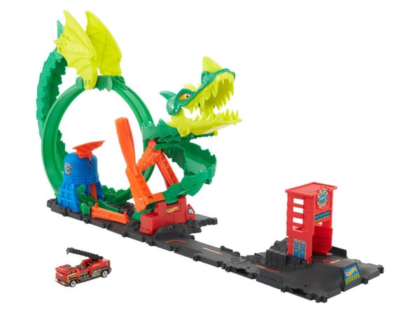 Bild 1 von Hot Wheels City Drachenangriff Spielset, mit Fahrzeug