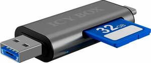 ICY BOX ICY BOX SD/MicroSD, USB 2.0 Card Reader mit USB-C & -A und OTG Computer-Adapter