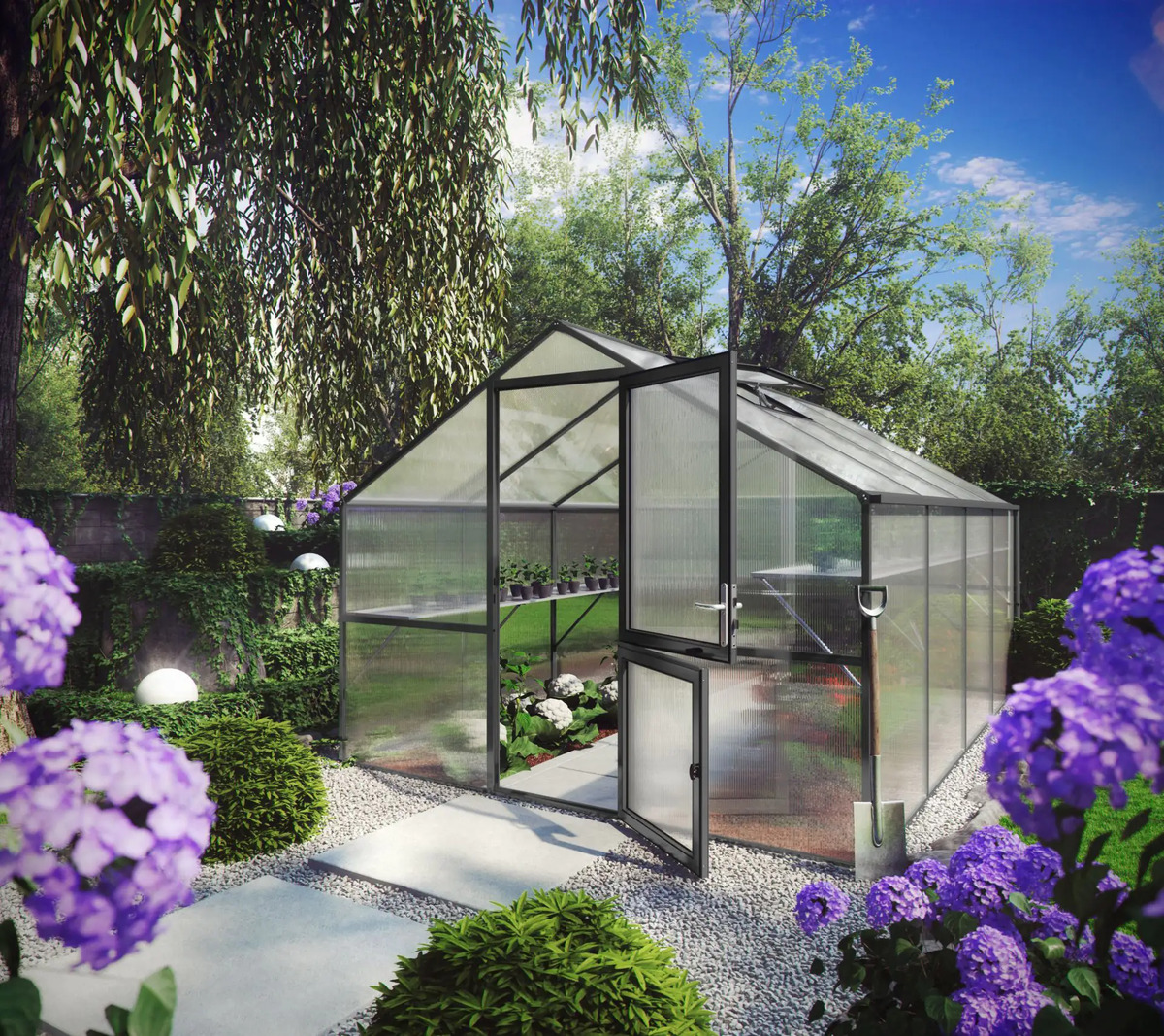 Bild 1 von KGT Gewächshaus Orchidee IV 4,29 x 2,97 x 2,15 m, nthrazit-grau