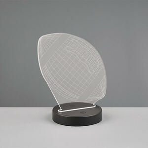 XXXLutz LED-TISCHLEUCHTE Schwarz, Transparent