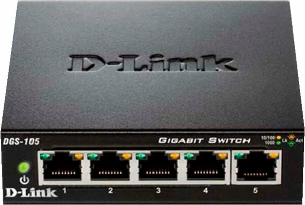 Bild 1 von D-Link DGS-105 5-Port Layer2 Gigabit Switch Netzwerk-Switch
