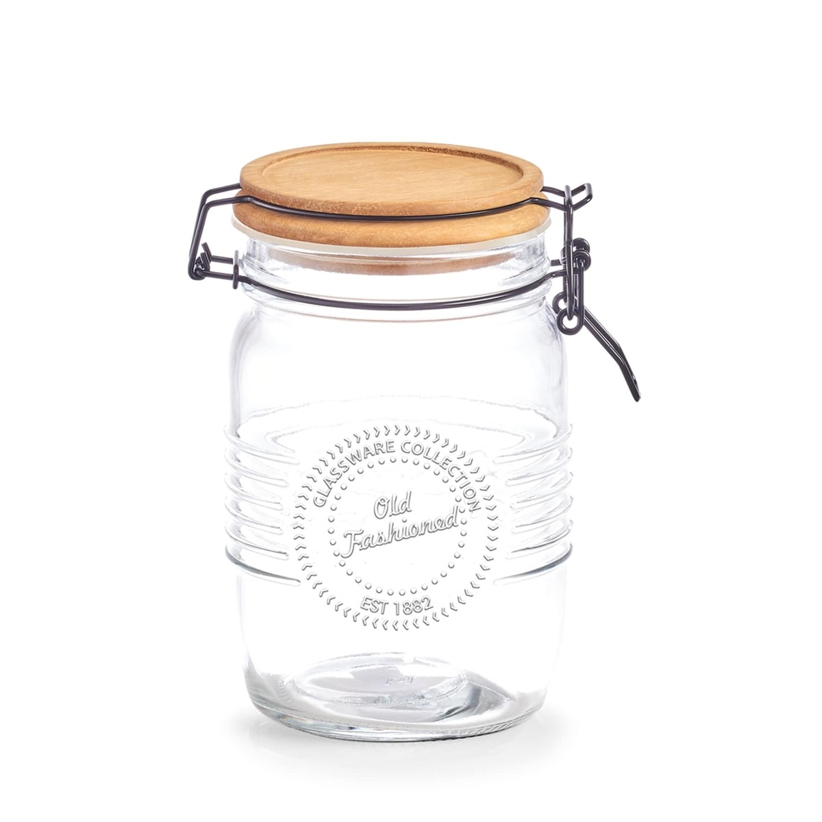 Bild 1 von neuetischkultur Vorratsglas mit Bügelverschluß Holzdeckel