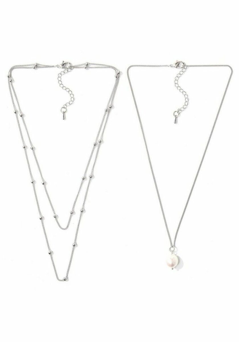 Bild 1 von J.Jayz Collier-Set mehrreihig mit Metallkugeln und Perle, einzeln tragbar (Set, 2-tlg), mit Süßwasserzuchtperle