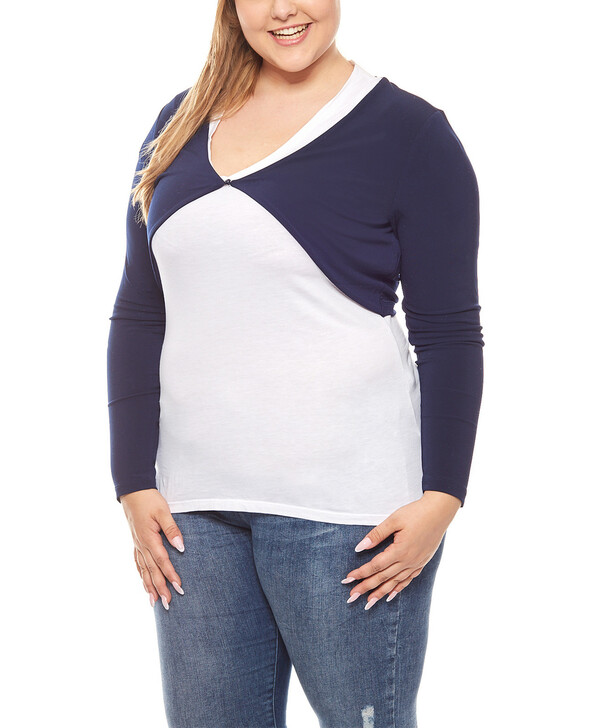 Bild 1 von ashley brooke Shirtbolero Große Größen Frauen Blau