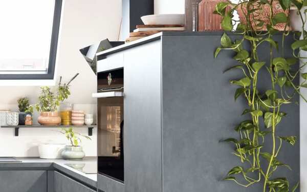 Bild 2 von Nobilia - Einbauküche Riva, Beton schiefergrau Nachbildung, inkl. Neff Elektrogeräte