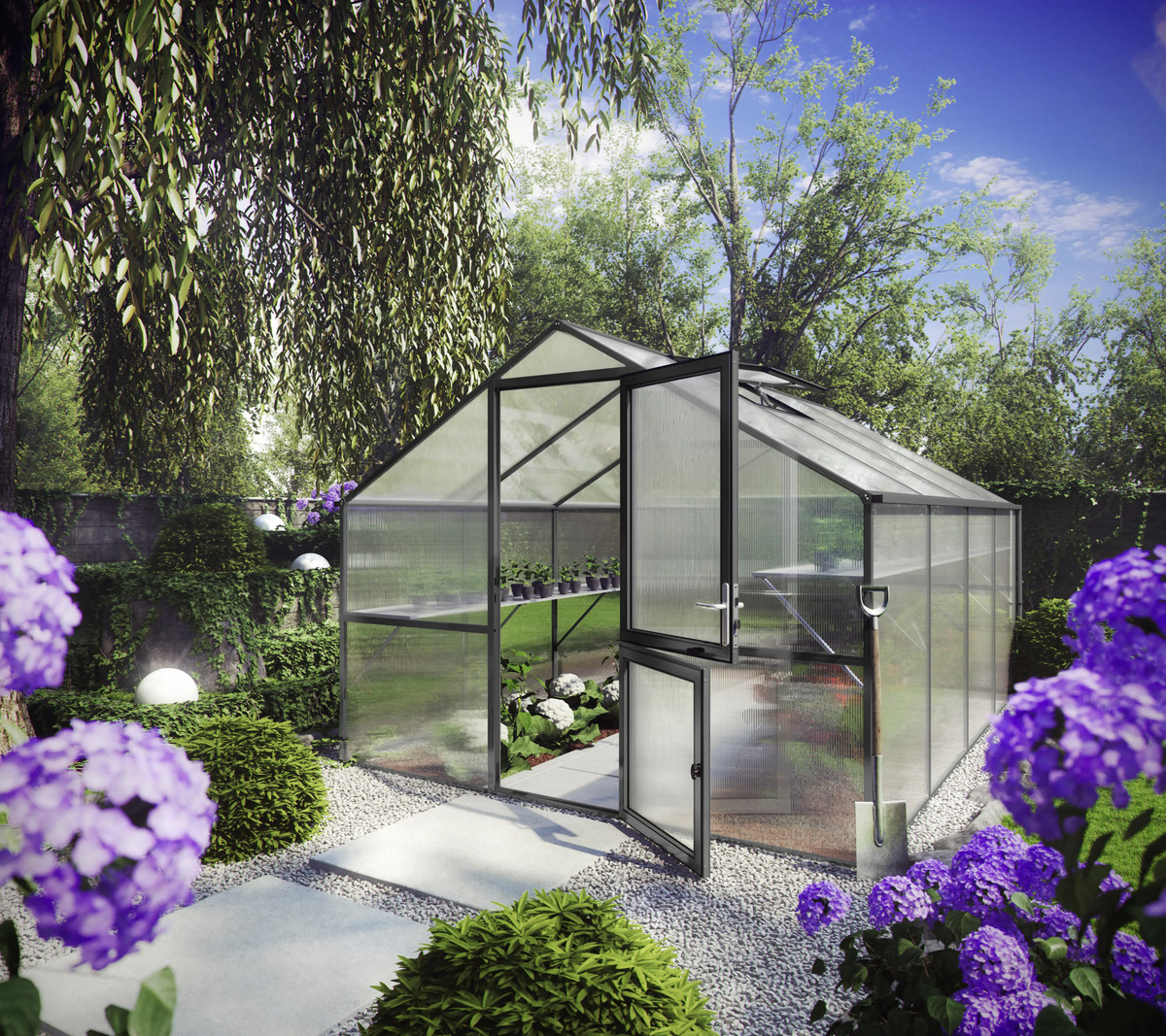 Bild 1 von KGT Gewächshaus Tulpe IV 4,29 x 2,97 x 2,15 m, anthrazit-grau