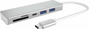 ICY BOX ICY BOX USB Type-C Hub mit 3 USB 3.0 Anschlüssen und Multi-Kartenleser Computer-Adapter