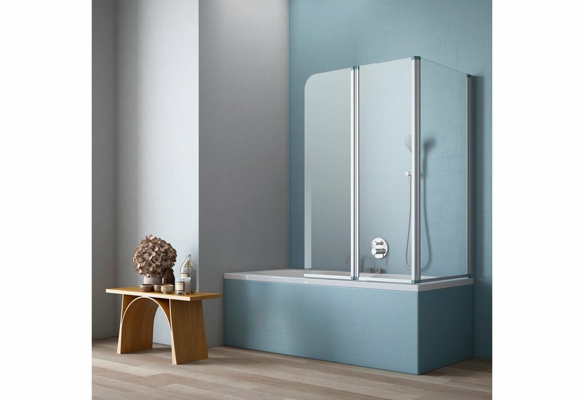 Bild 1 von maw by GEO Badewannenfaltwand A-BFALT1600, Einscheibensicherheitsglas, (3 tlg), BxH: 160 x 140 cm