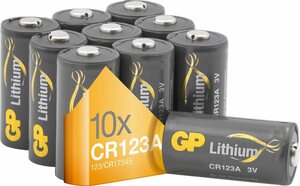 GP Batteries 10er Pack CR123A Lithium Batterie, (3 V, 10 St)