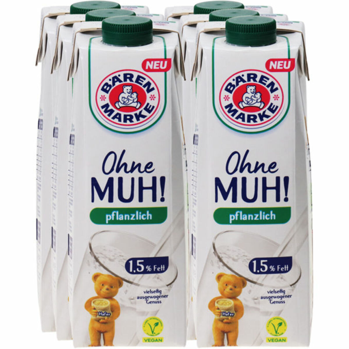 Bild 1 von Bärenmarke Ohne Muh Haferdrink 1,5% Fett, 6er Pack