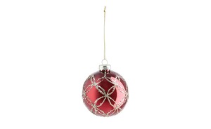 Weihnachtsbaumkugel rot Glas , Aluminium Maße (cm): H: 8  Ø: [8.0] Dekoration