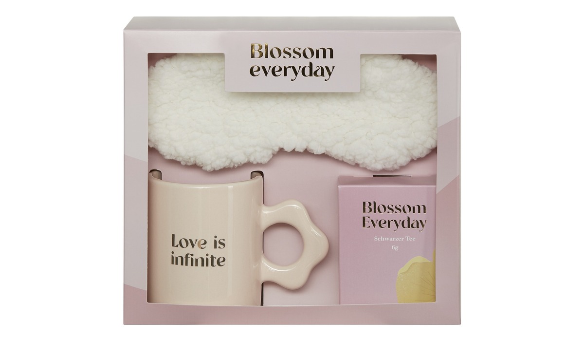 Bild 1 von Geschenkset  Black Tea rosa/pink Steinzeug/Steingut, Papier, Textil Maße (cm): B: 22 H: 8 T: 20 Küchenzubehör