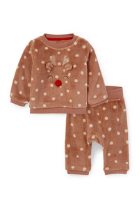 C&A Rudolf-Baby-Weihnachts-Thermo-Outfit-2 teilig, Braun, Größe: 56