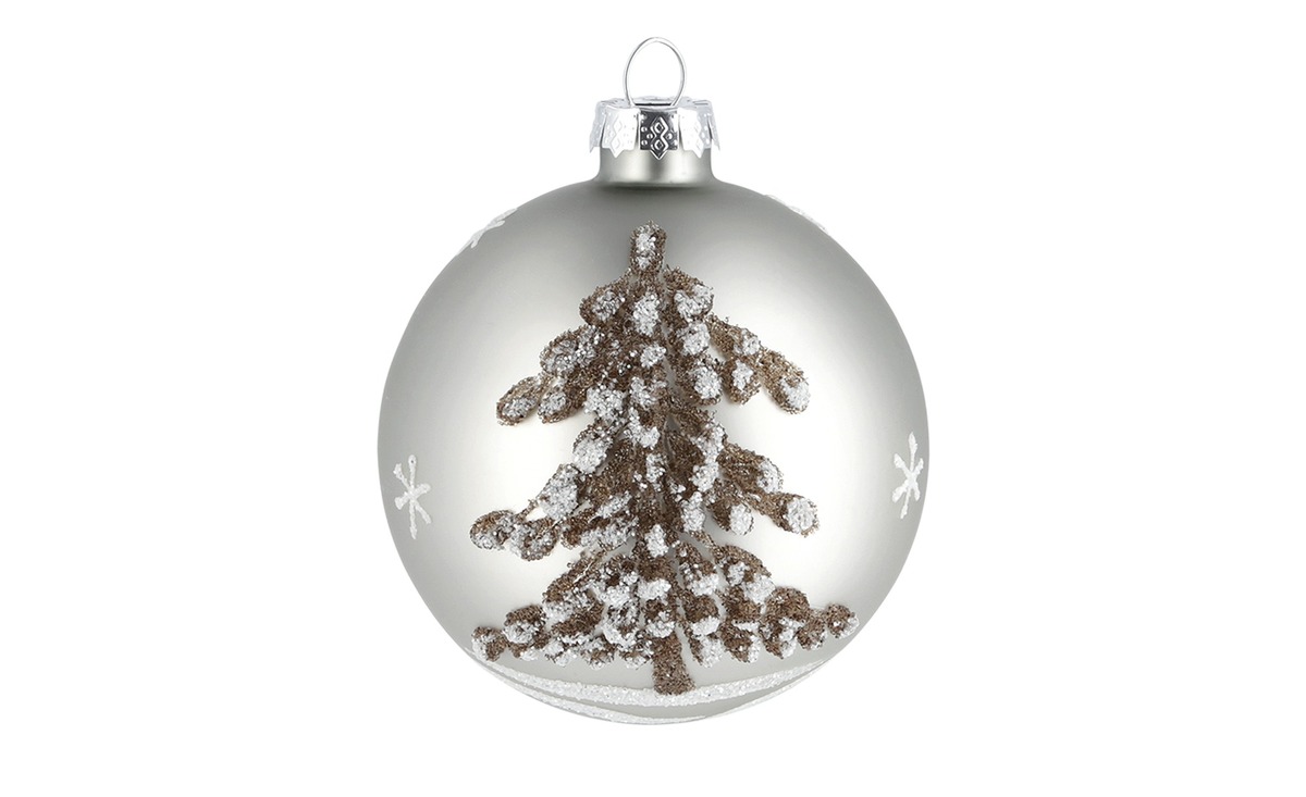 Bild 1 von Weihnachtsbaumkugel silber Glas , Aluminium Maße (cm): H: 8  Ø: [8.0] Dekoration