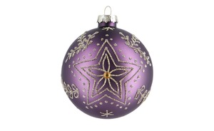 Weihnachtsbaumkugel lila/violett Glas , Aluminium Maße (cm): H: 8  Ø: [8.0] Dekoration