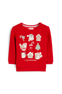 C&A Baby-Weihnachts-Thermo-Sweatshirt, Rot, Größe: 68