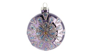 Weihnachtsbaumkugel lila/violett Glas , Aluminium Maße (cm): H: 8  Ø: [8.0] Dekoration