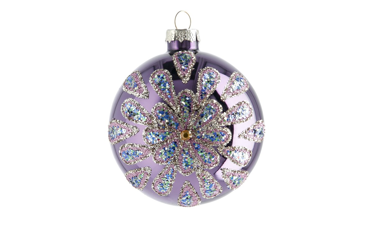 Bild 1 von Weihnachtsbaumkugel lila/violett Glas , Aluminium Maße (cm): H: 8  Ø: [8.0] Dekoration