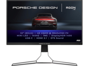 AOC Porsche Design AGON PRO PD32M 31,5 Zoll UHD 4K Designer-Monitor (1 ms Reaktionszeit, 144 Hz)