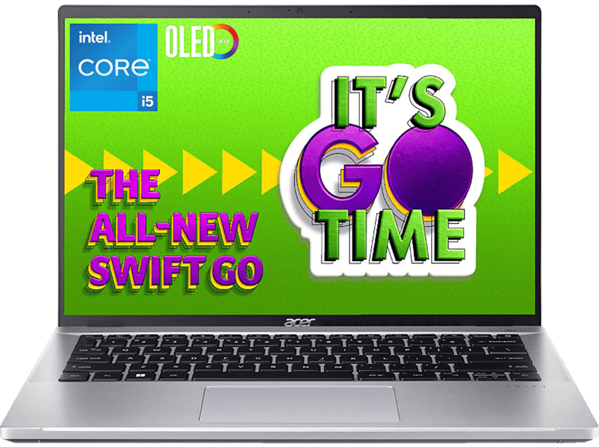 Bild 1 von ACER Swift Go (SFG14-71-51JU) mit OLED-Display, Notebook 14 Zoll Display, Intel® Core™ i5 Prozessor, 16 GB RAM, 512 SSD, Intel Iris Xe Grafik, Pure Silver