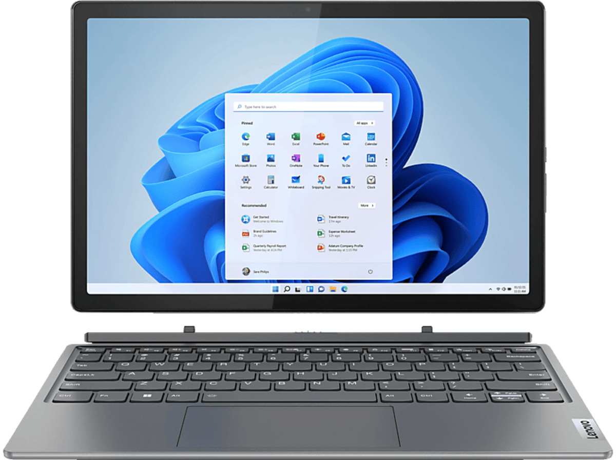Bild 1 von LENOVO IdeaPad Duet 5i, Convertible mit 12,4 Zoll Display, Intel® Core™ i5 Prozessor, 8 GB RAM, 256 SSD, Intel Iris Xe Grafik, Storm Grey