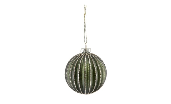 Bild 1 von Weihnachtsbaumkugel grün Glas , Aluminium Maße (cm): H: 8  Ø: [8.0] Dekoration