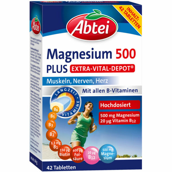 Bild 1 von ABTEI Magnesium 500 Plus Vital Depot Tabletten
