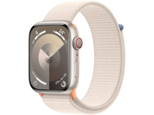 APPLE Watch Series 9 GPS + Cellular 45 mm Smartwatch Aluminium Textil Carbon Neutral, 130 - 200 mm, Polarstern