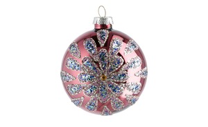 Weihnachtsbaumkugel rosa/pink Glas , Aluminium Maße (cm): H: 8  Ø: [8.0] Dekoration