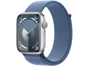 APPLE Watch Series 9 GPS 45 mm Smartwatch Aluminium Textil Carbon Neutral, 130 - 200 mm, Silber