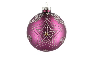 Weihnachtsbaumkugel rosa/pink Glas , Aluminium Maße (cm): H: 8  Ø: [8.0] Dekoration