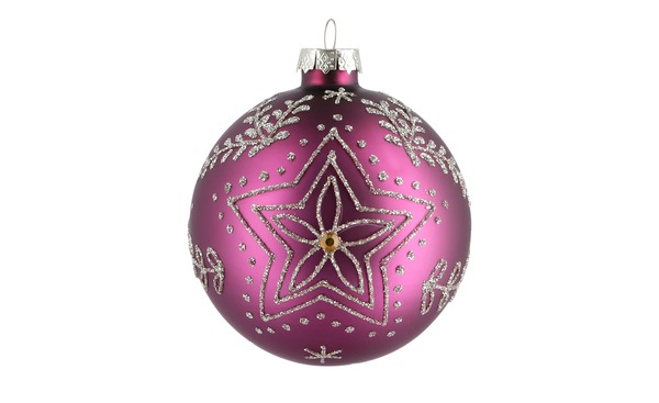 Bild 1 von Weihnachtsbaumkugel rosa/pink Glas , Aluminium Maße (cm): H: 8  Ø: [8.0] Dekoration