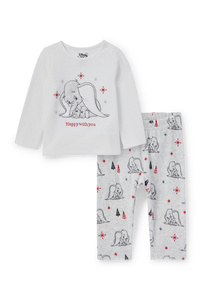 C&A Dumbo-Baby-Winterpyjama-2 teilig, Weiß, Größe: 68