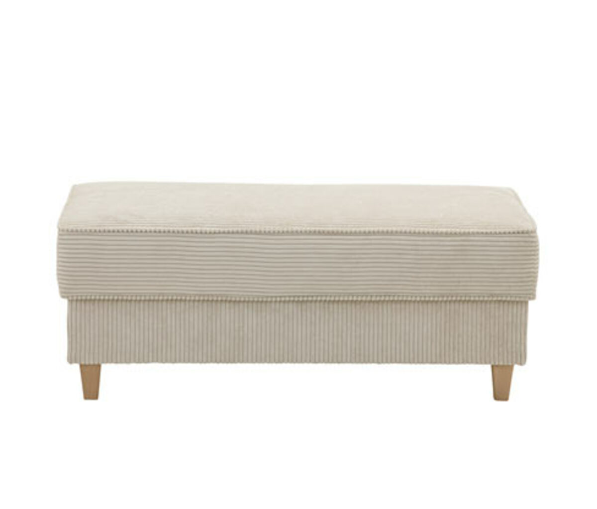 Bild 1 von Aufklappbare Hockerbank mit Stauraum in Cordstoff,, beige