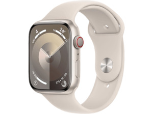 APPLE Watch Series 9 GPS + Cellular 45 mm Smartwatch Aluminium Fluorelastomer, 130 - 180 mm, Polarstern