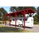 Bild 1 von Holzbrüder Camping-Carport Ralf Oxidrot 400 cm x 800 cm Blechdach Rot