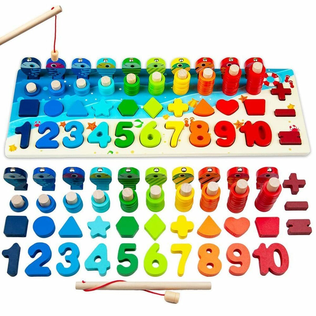 Bild 1 von GelldG Lernspielzeug Spielzeug ab 3 Jahren Holzspielzeug Angelspiel Kinder Lernspiele