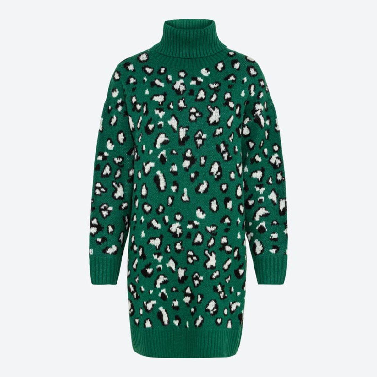 Bild 1 von Damen-Jacquard-Strickkleid mit Rollkragen