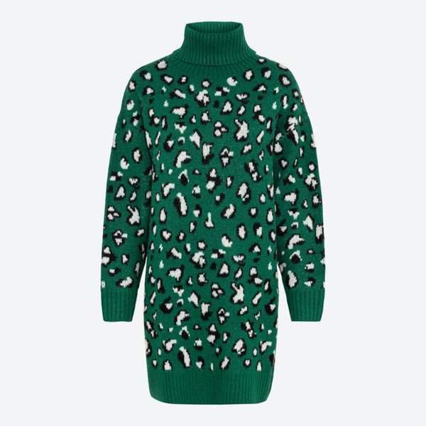 Bild 1 von Damen-Jacquard-Strickkleid mit Rollkragen