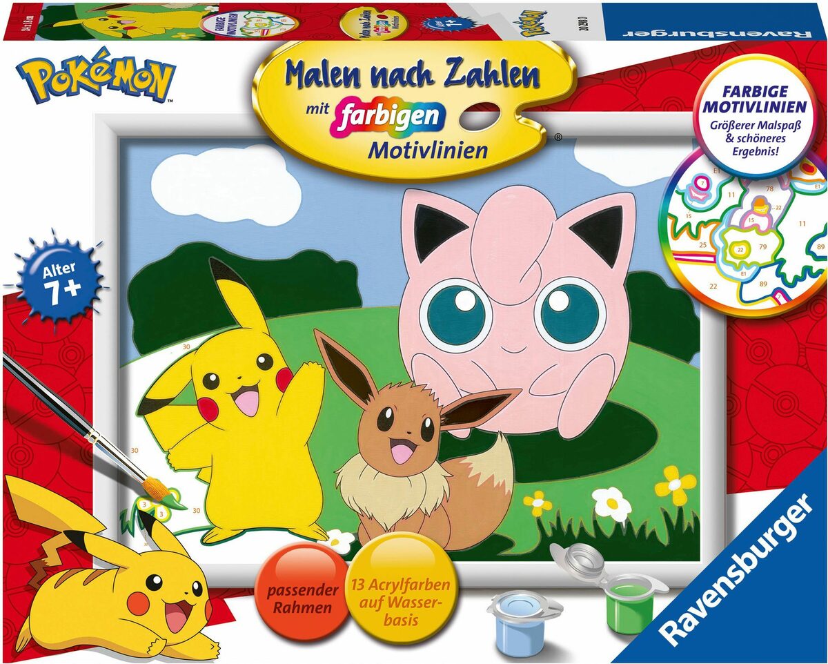 Bild 1 von Ravensburger Malen nach Zahlen Pokémon Abenteuer, Made in Europe; FSC® - schützt Wald - weltweit