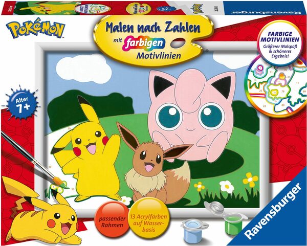 Bild 1 von Ravensburger Malen nach Zahlen Pokémon Abenteuer, Made in Europe; FSC® - schützt Wald - weltweit