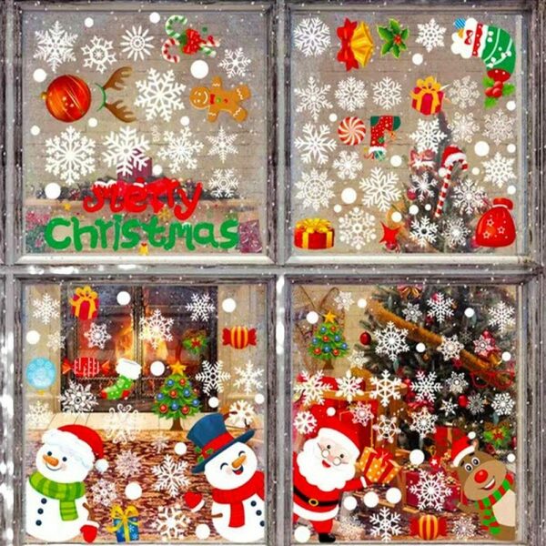 Bild 2 von Fenstersticker Weihnachtsdeko Fenster, Fensterbilder Weihnachten Selbstklebend, QttvbTna