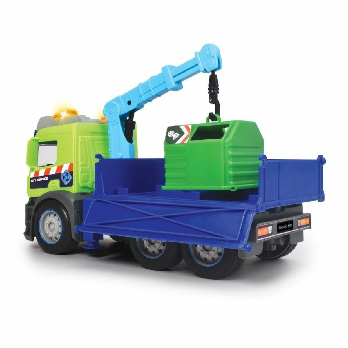 Dickie Toys Müllauto 39 Cm – Motorisierte Hebefunktion, Greifarm, Mülltonne, Licht & Sound – Spielzeug Für Kinder Ab 3 Jahren Mit Recycling-Funktionen