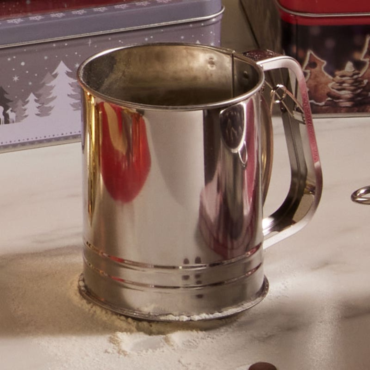 Bild 1 von Mehl- und Puderzuckersieb aus Edelstahl, ca. 9,5x15,5x13cm