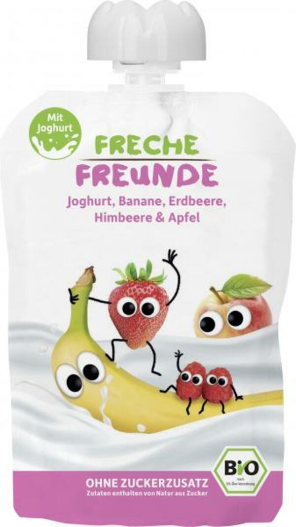 Bild 1 von Freche Freunde Quetschie Joghurt-Banane-Erdbeere-Himbeere-Apfel