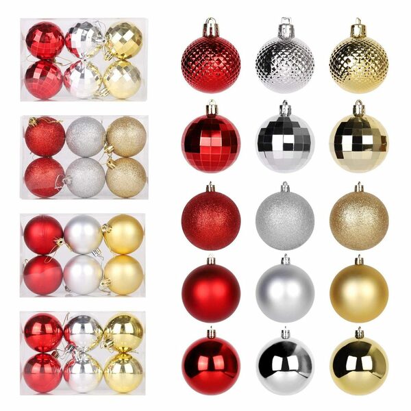 Bild 2 von Salcar Weihnachtsbaumkugel 180er Set Christbaumschmuck Rot Ø4/5/6/7/8cm