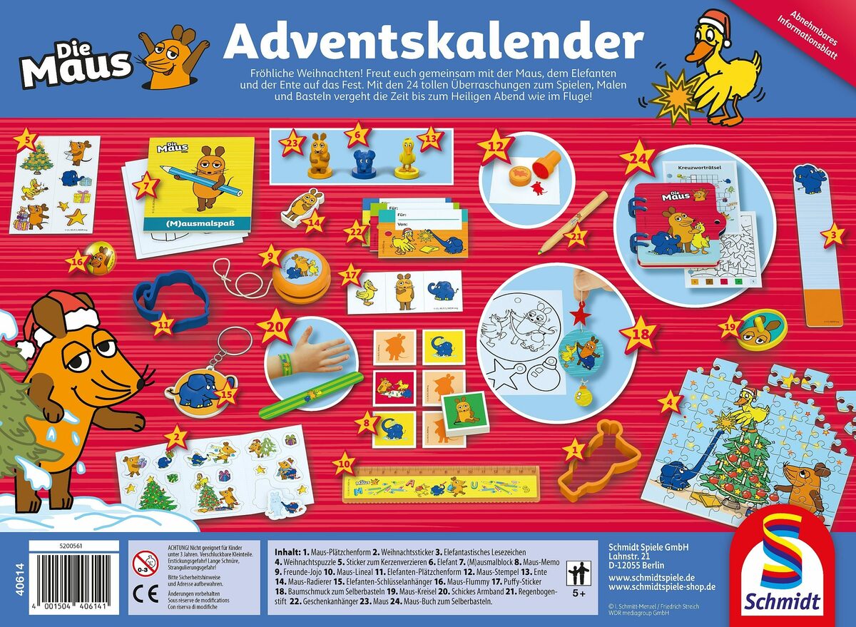 Bild 2 von Schmidt Spiele Adventskalender Schmidt Spiele Adventskalender Die Maus ab 5 Jahre 40614